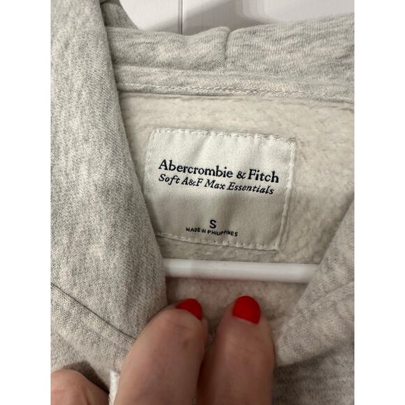 Abercrombie & Fitch cropped hoodie in gray size small - Picture 3 of 6